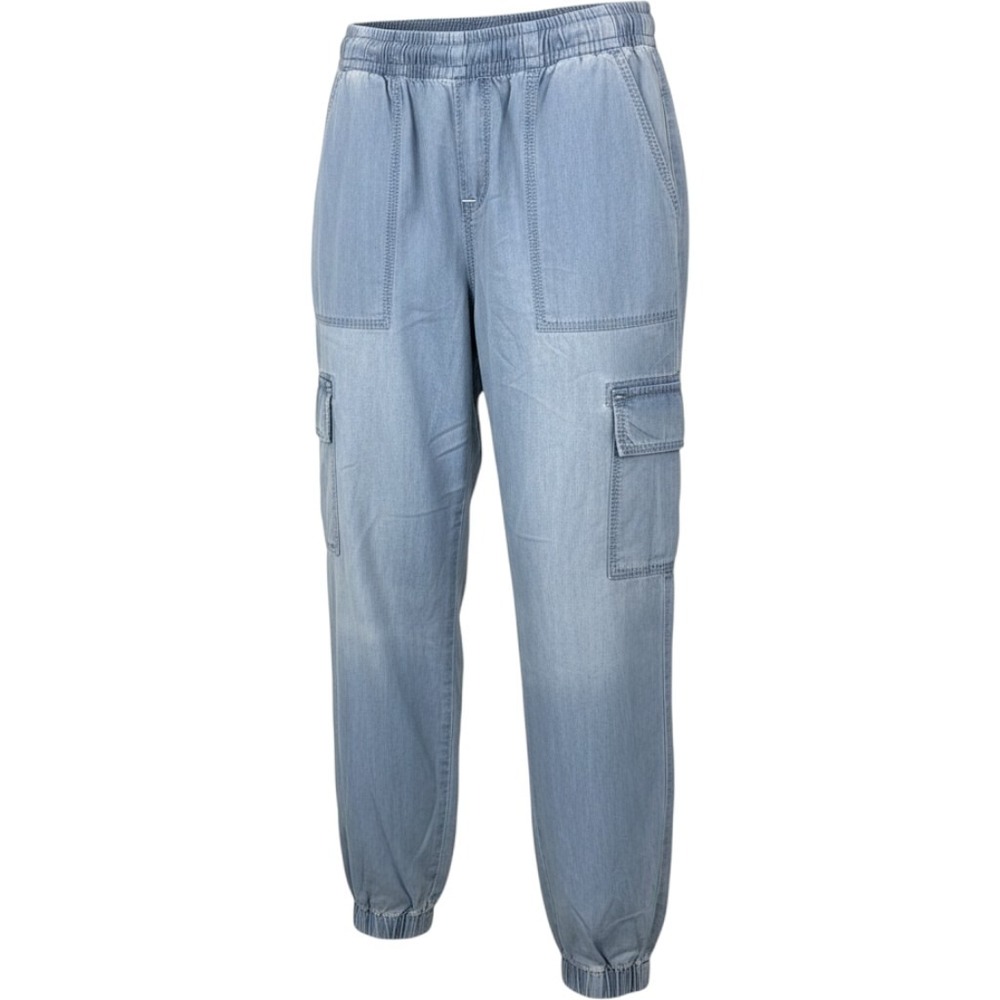 Rewash Brand Light Wash Denim Cargo Joggers Elastic Waist Pants Large
